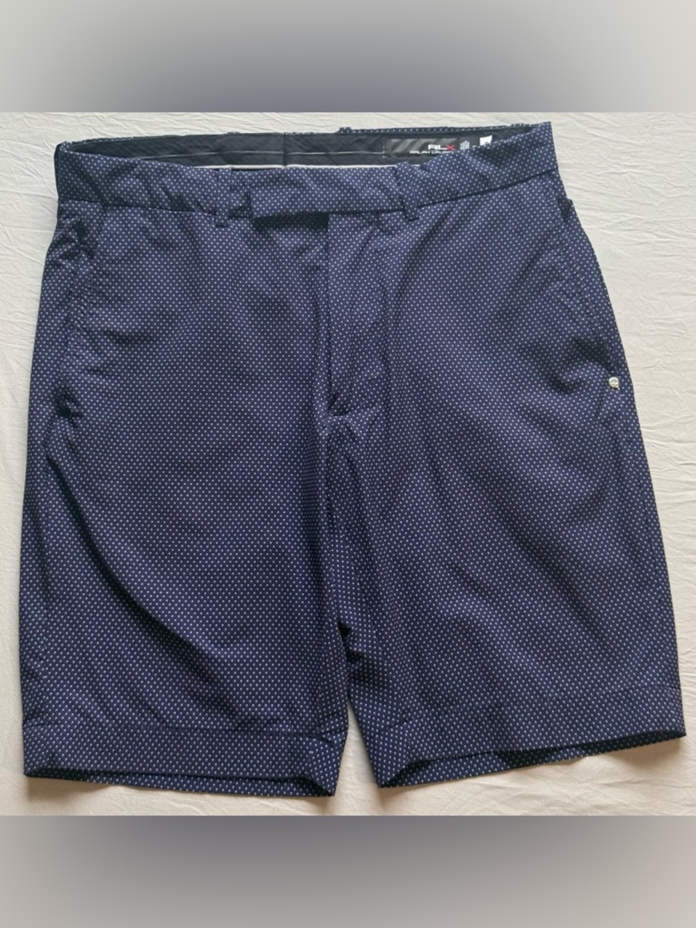 Ralph Lauren RLX Navy Microdot Flat-Front Men's Golf Active Shorts